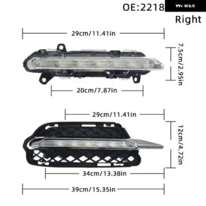 フォグランプ グリル メルセデス ベンツ S クラス W221 2009-2012 オートフロント LED バンパー DRL デイタイム ランニングライト 2218201756 2218201856 - Right 221821856