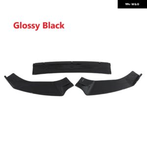 カーボンルック/ブラックフロント バンパー スプリッターリップ ディフューザー スポイラー フォルクスワーゲン VW ゴルフ MK7 MK7.5 GTI GTR GTD 2014-2019 - Gloss Black