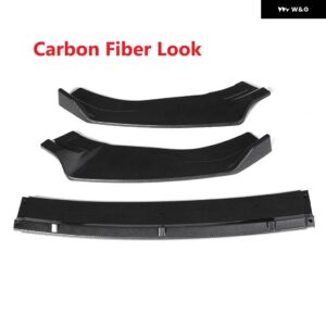 カーボンルック/ブラックフロント バンパー スプリッターリップ ディフューザー スポイラー フォルクスワーゲン VW ゴルフ MK7 MK7.5 GTI GTR GTD 2014-2019 - Carbon Fiber Look