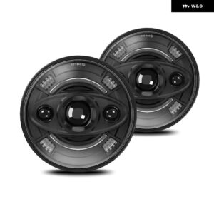 R3 7インチ ラングラー ヘッドライト ジープ ラウンド ヘッドライト オフロード ヘッドライト H4 240W 140000LM 6000K 3000K 24V - 2pcs