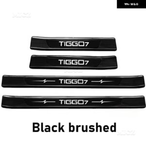 カーアクセサリーCHERY TIGGO 7 2020-2021 ステンレス スレッショルドガード トランク スレッショルドガードプレート 傷防止 - E 4pcs
