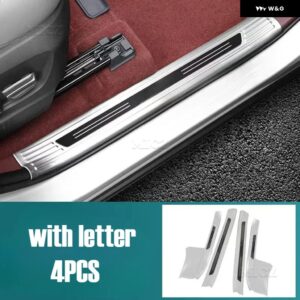 トヨタ BZ4X 2022-2023 ステンレス スレッショルドガード トランク スレッショルドガードプレート 傷防止 カーアクセサリー - Silver Brushed B