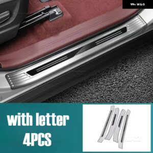 トヨタ BZ4X 2022-2023 ステンレス スレッショルドガード トランク スレッショルドガードプレート 傷防止 カーアクセサリー - Silver Brushed C