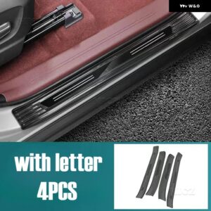 トヨタ BZ4X 2022-2023 ステンレス スレッショルドガード トランク スレッショルドガードプレート 傷防止 カーアクセサリー - Black brushed C