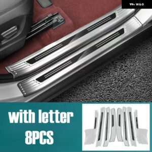 カーアクセサリー トヨタ BZ4X 2022-2023 ステンレス スレッショルドガード トランク スレッショルドガードプレート 傷防止 - Silver Brushed A