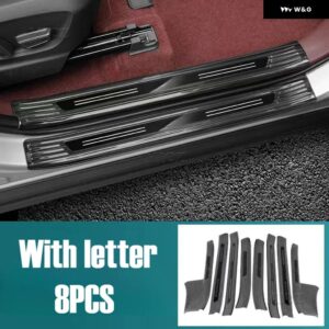 カーアクセサリー トヨタ BZ4X 2022-2023 ステンレス スレッショルドガード トランク スレッショルドガードプレート 傷防止 - Black brushed A