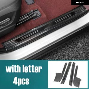 カーアクセサリー トヨタ BZ4X 2022-2023 ステンレス スレッショルドガード トランク スレッショルドガードプレート 傷防止 - Black brushed B