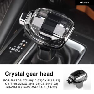 LHD ギア シフト ノブクリスタルカバー マツダ CX30 CX5 CX8 CX3 CX9ハンドルスティックヘッド マツダ 3 6アクセサリー - Black Without logo