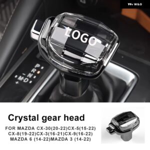 LHD ギア シフト ノブクリスタルカバー マツダ CX30 CX5 CX8 CX3 CX9ハンドルスティックヘッド マツダ 3 6アクセサリー - Black With logo
