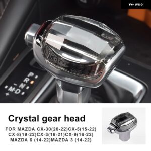 LHD ギア シフト ノブクリスタルカバー マツダ CX30 CX5 CX8 CX3 CX9ハンドルスティックヘッド マツダ 3 6アクセサリー - Silver Without logo