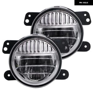 2個 4インチ LED フォグランプ ユニークなデザイン フォグランプ JEEP WRANGLER JK JKU 2007-2018 TJ CJ LJ フロント バンパー ドライビングライト - Chrome