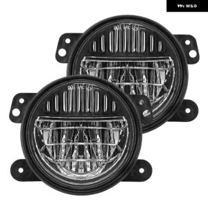 2個 4インチ LED フォグランプ ユニークなデザイン フォグランプ JEEP WRANGLER JK JKU 2007-2018 TJ CJ LJ フロント バンパー ドライビングライト - Black