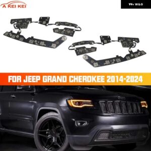 オレンジ DRL ヘッドライト ガイド ストリップ 回路基板 ジープ グランド チェロキー 2014-2024 チップ バラスト 回路基板 光源基板 - Left light