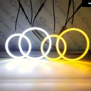 フォルクスワーゲン VW ゴルフ MK4 R32 GTI VR6 カブリオ A4 超高輝度デイライト ウィンカー SMD LED エンジェルアイキット ハローリング - White Amber