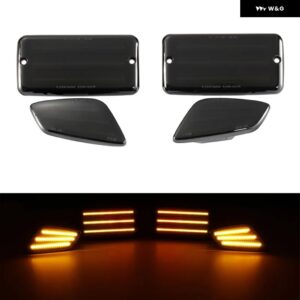 4個 LED シグナルライト ジープ ラングラー TJ 1997-2006 フロント バンパー パーキング ランプ フロントフェンダー サイドマーカーランプ ブラックシェル - Amber Always-on