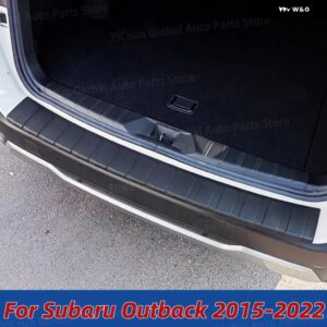 PPブラック トランク ブートプレート スバル アウトバック2015-2020 2021 2022リア バンパー プロテクター フットプレートシルガード 外装 アクセサリー - Outback 2021 2022