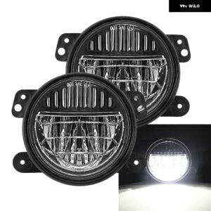 7インチ LED ヘッドライト アセンブリ ホール DRL ハイロービーム 4インチ フォグライトセット ジープ ラングラー JK 2007-2018 LJ CJ TJ 97-18 - Black Fog light