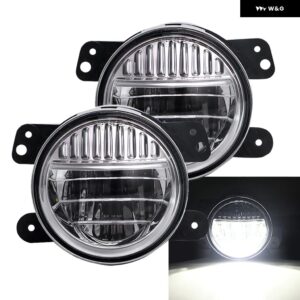 7インチ LED ヘッドライト アセンブリ ホール DRL ハイロービーム 4インチ フォグライトセット ジープ ラングラー JK 2007-2018 LJ CJ TJ 97-18 - Silver Fog light