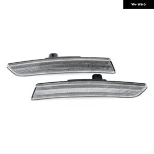 スモーク キャデラック CT6 2016 - 20 CT6-V 2019 2020 フロント アンバー LED バンパー サイド マーカーライト パーキング シグナルランプ - Clear Lens