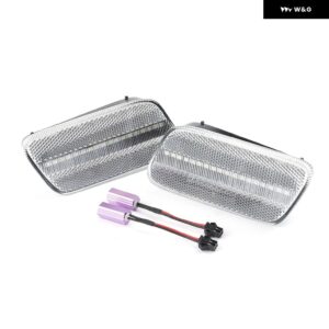 2個 ユーロスモーク OEスペック バンパー LED フェンダーフレア サイド マーカーライト ベンツ W210 E クラス 1996-2002 E300 E320 E420 E430 E55 AMG - Clear Lens