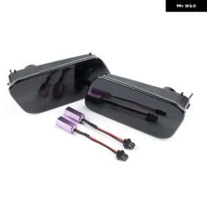 2個 ユーロスモーク OEスペック バンパー LED フェンダーフレア サイド マーカーライト ベンツ W210 E クラス 1996-2002 E300 E320 E420 E430 E55 AMG - Smoked Lens