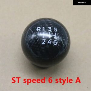 新型レーシング6速カーボン マニュアル ギア シフト ノブ フォード フォーカス ST RSフィエスタ - ST speed 6 style A