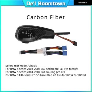 LED ギア シフト ノブ シフター レバー BMW 1 3 5 6シリーズE90 E60 E46 2D 4D E39 E53 E92 E87 E93 E83 X3 E89オートマチックアクセサリー - E46 E60 E61 Carbon