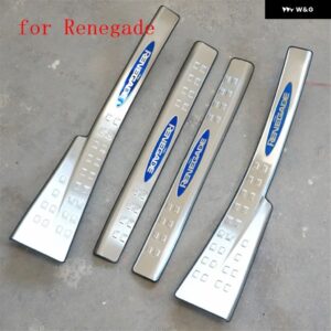 ステンレス スカッフプレート /ドアシルドアシルペダルBIENVENIDOSシル アクセサリーJEEP RENEGADE 2016-2018車 スタイリング - 1