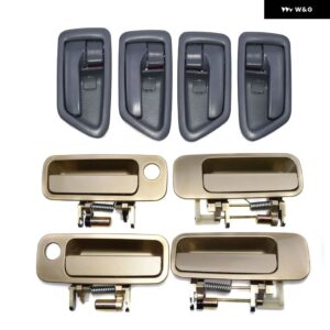 外側4個ベージュ/ホワイト/ブラック 内側4個グレー/ベージュ ドアハンドル フロントリア 97-01 LH RHカムリ69220AA010 69210AA010 - Beige and Grey