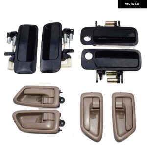 外側4個ベージュ/ホワイト/ブラック 内側4個グレー/ベージュ ドアハンドル フロントリア 97-01 LH RHカムリ69220AA010 69210AA010 - Black Beige