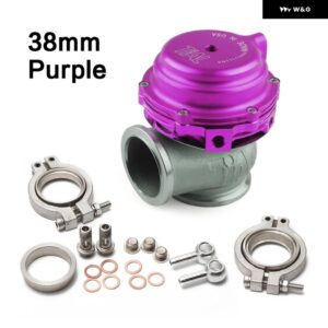 汎用 38MM アウター ウェイストゲート Vバンド フランジ付きターボウェイストゲート スーパーチャージターボ マニホールド ロゴ付き MV-S 38MM - 38mm-purple