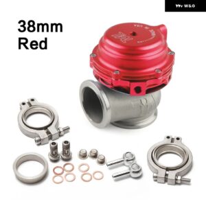 汎用 38MM アウター ウェイストゲート Vバンド フランジ付きターボウェイストゲート スーパーチャージターボ マニホールド ロゴ付き MV-S 38MM - 38mm-Red