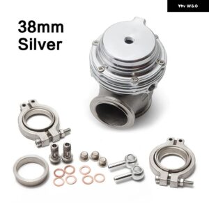 汎用 38MM アウター ウェイストゲート Vバンド フランジ付きターボウェイストゲート スーパーチャージターボ マニホールド ロゴ付き MV-S 38MM - 38mm-silver