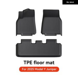 テスラ フロアマット モデルY ジュニパー 2025 車 トランク マット ラゲッジマット TPE 防水 滑り止めセット フロアライナーマット - Floor mat 3pcs