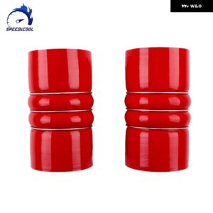 チャージエアクーラーハンプホース フレイトライナー ピータービルト ケンワース用 4インチ X 8インチ - Red