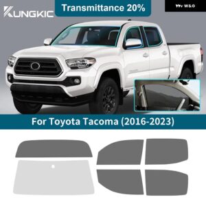 プレカット車サイドウィンドウプライバシーティントフィルム トヨタ タコマ2016-2023オート ステッカー ホイルソーラーUV プロテクター ミラー - 20Percent one Set