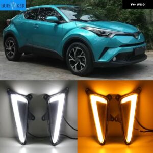 LED デイタイム ランニングライト トヨタ C-HR CHR 2016 - 19 カーアクセサリー 防水 ABS 12V DRL フォグランプ デコレーション - WHITE