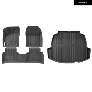 トヨタ カローラ 2019-2023 ハイブリッド TPE フロアマット 全ウェザー型フロアマットとカーゴ トランク ライナー クロス ハッチバック ではありません - Left Rudder 4pcs