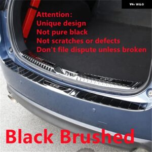 マツダ CX-5 CX5 304 2017 - 21 ステンレス リア バンパー プロテクター シル トランク トレッドプレート トリム カー スタイリング - Black 2pcs