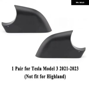 車用サイドバックミラー アンダーベース TESLA MODEL Y 3 2020-2023 ブラック 外装 ドアウィングミラー ホルダー 交換用 8202102 8202202 - M3　1　Pair