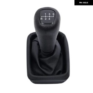 車内 アップグレード シフト ノブカバー 車内 カスタム 簡単取り付けデザイン 強化 グリップ レザー - 5 speed