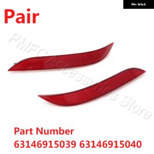 ブレーキライト リア バンパー リフレクター ライト 63146915039 63146915040 BMW 5シリーズ E60 525I 528I 530I 535I 545I 2003-2007 - 1 Pair