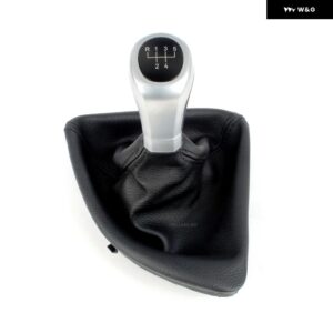 BMW 1シリーズ E81 E82 E87 E88 カー スタイリング 5/6速ギアスティック シフト ノブ レベルPUレザー ブーツ - 5 Speed Silver