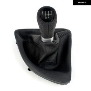 BMW 1シリーズ E81 E82 E87 E88 カー スタイリング 5/6速ギアスティック シフト ノブ レベルPUレザー ブーツ - 5 Speed Black