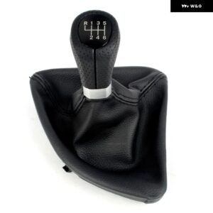 BMW 1シリーズ E81 E82 E87 E88 カー スタイリング 5/6速ギアスティック シフト ノブ レベルPUレザー ブーツ - 6 Speed Black