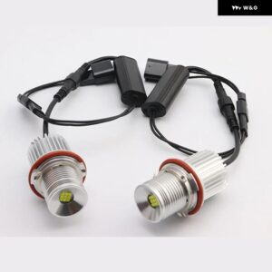 90W ハイパワー LED エンジェルアイ バルブ リング マーカーライト 04-07 BMW 5シリーズ E60 525I 525XI 530I 530XI 545I 550I 超高輝度 - 2pc white color