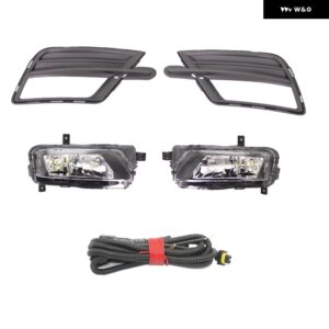 LEDライト VW キャディ 2015 - 20 カー スタイリング フロント バンパー LED フォグランプ フォグ グリル とワイヤー付き フォグランプ - Whole SET