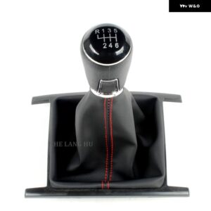 VW アマロック 2010 - 18-2022 カー スタイリング 6速ギアスティック シフト ノブ レベルレザー ブーツ - 6S Red Line