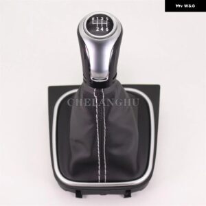 フォルクスワーゲン VW ゴルフ 6 A6 MK6 GTI GTD R32 2009 - 13 カー スタイリング 6速 ギア シフト ノブ PUレザー ブーツ - gear and boot