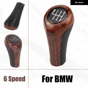 木目調レザー ギア シフト ノブで BMW 外観とムードを高めましょう E30 E36 E46 E39 E34 Z3 E53 - 6Speed